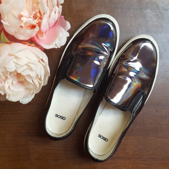 ASOS Shoes - Asos, Slip On, Bronx Oil Slick, 39 (SMALL!)